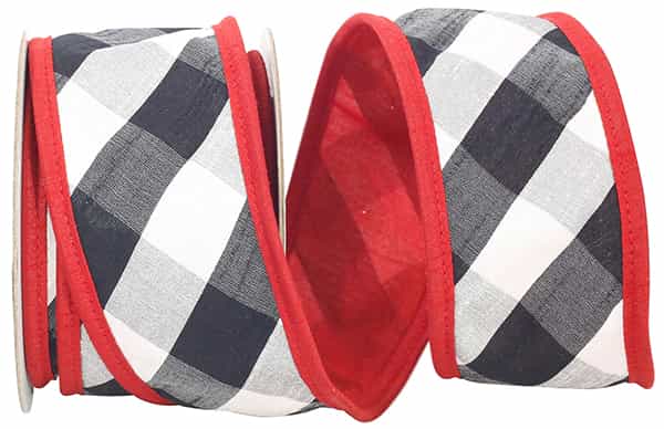 Black/White Checkered Spray Ribbon