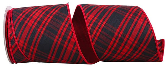 Red/Black Buffalo Cabin Plaid Ribbon