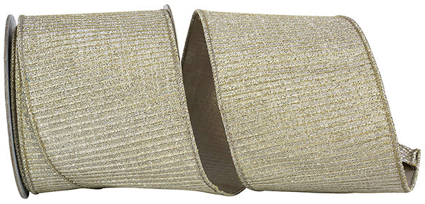 Pleated Metallic Lux Ribbon- Platinum