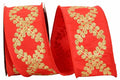 Red Filigree Crest Scroll Ribbon