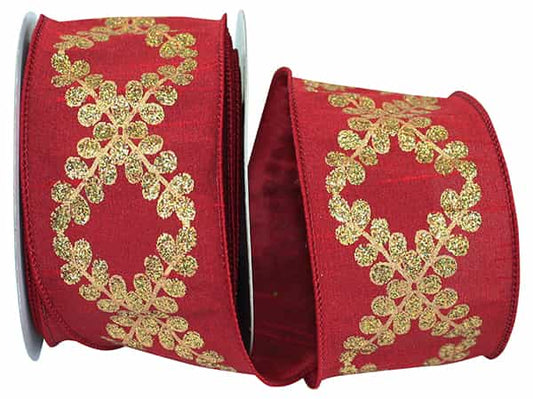 Scarlet Filigree Crest Scroll Ribbon