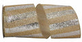 Glitter Gold Bar Duo Ribbon- Gold/Silver