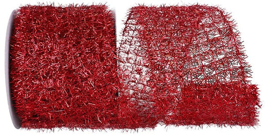 Tinsel Net Frizette Ribbon- Red