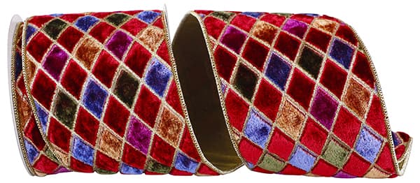 Wine Diamond Velvet Jewel Deluxe Ribbon