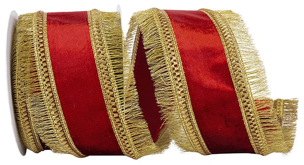 Velvet Plush Regal Fringe- Red
