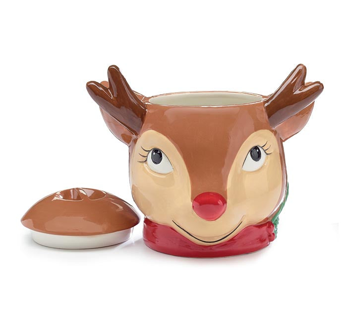 Reindeer Head Shape Cookie Jar