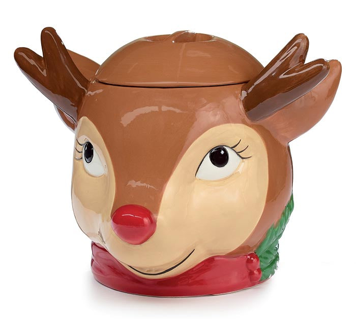 Reindeer Head Shape Cookie Jar