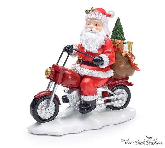 Motorcycle Santa with Toy Bag