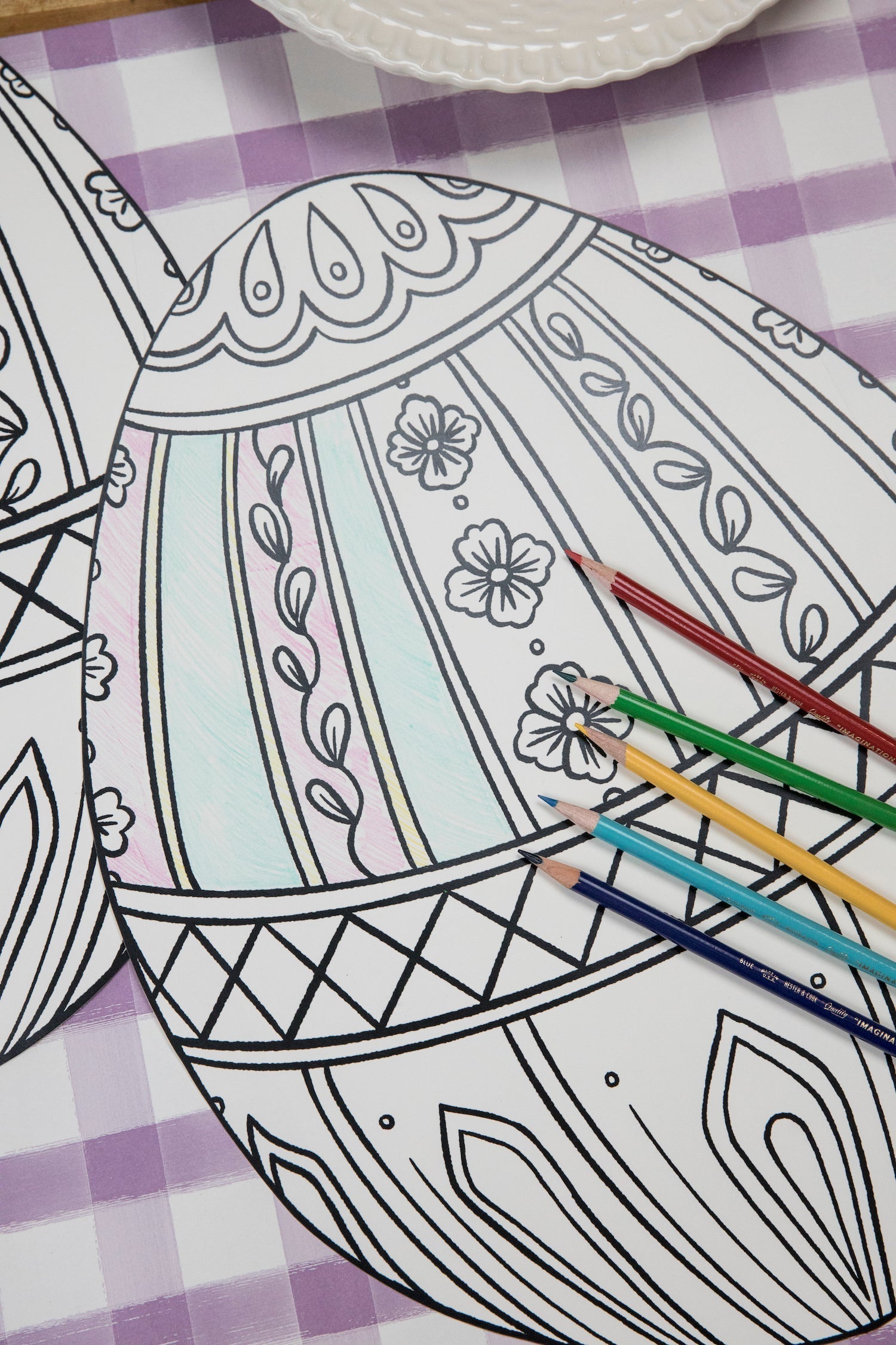 Die Cut Coloring Easter Egg Placemat