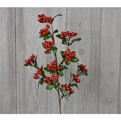27" Berry Leaf Spray-Red/Green