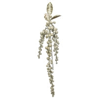 21" Hanging Metallic Berry Spray- Gray
