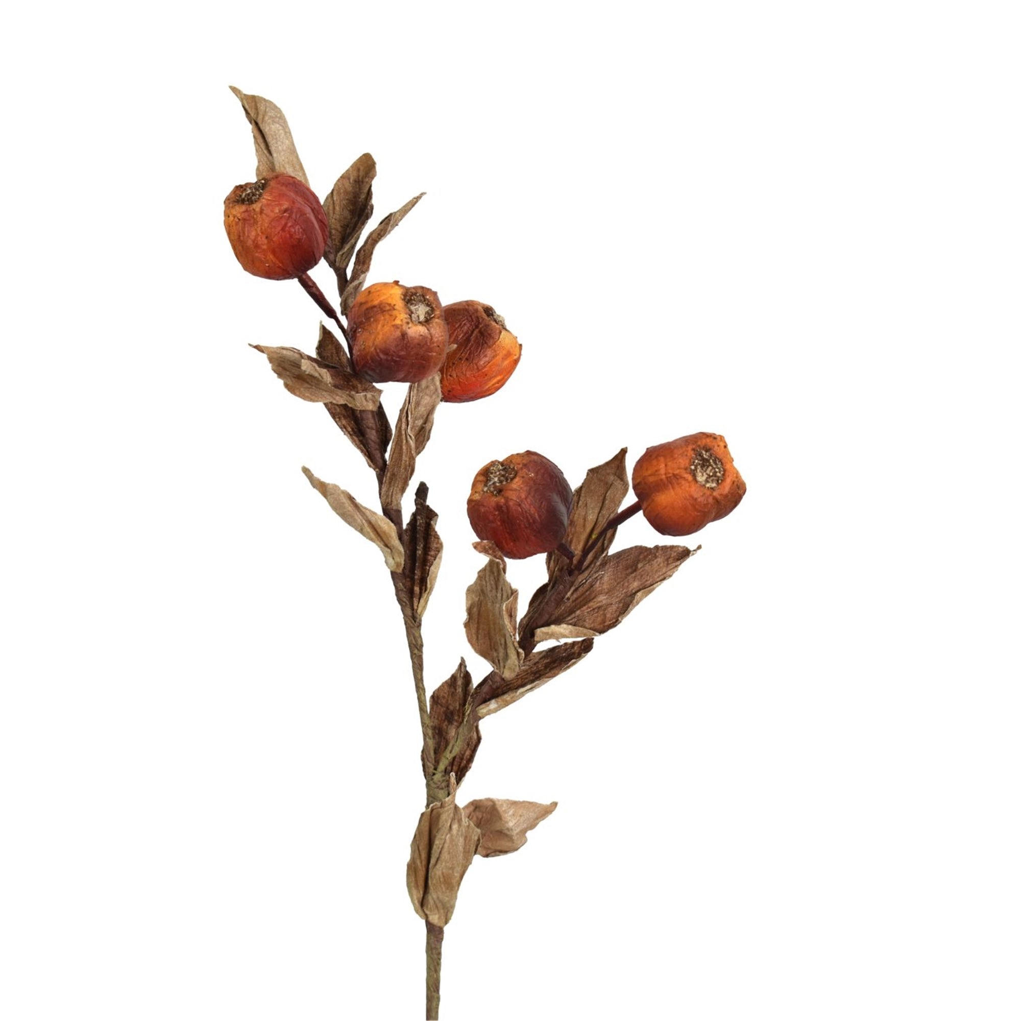 20.5"Faux Dried Pod Leaf Spray, orange