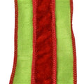 Green Faux Dupioni Ribbon with Red Velvet Center