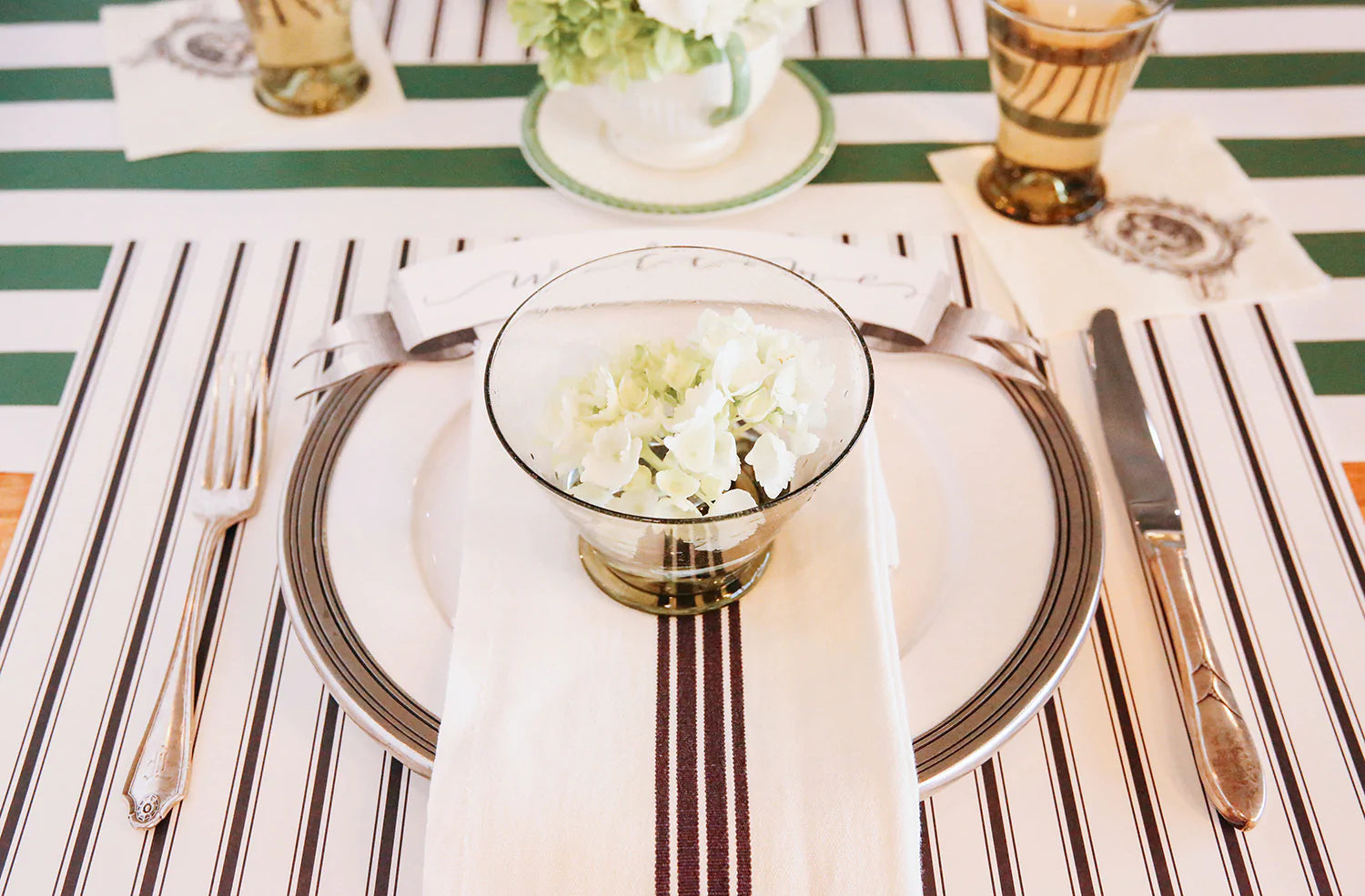 Black Ribbon Stripe Placemat