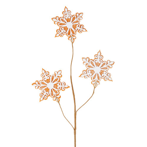 30" Gingerbread Snowflake Spray
