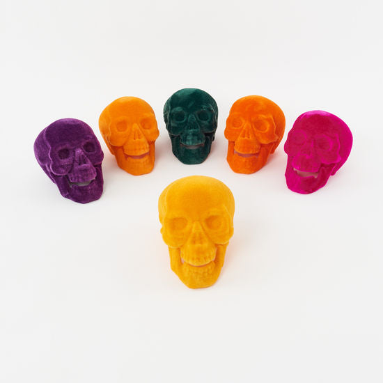 Halloween Flocked Skull