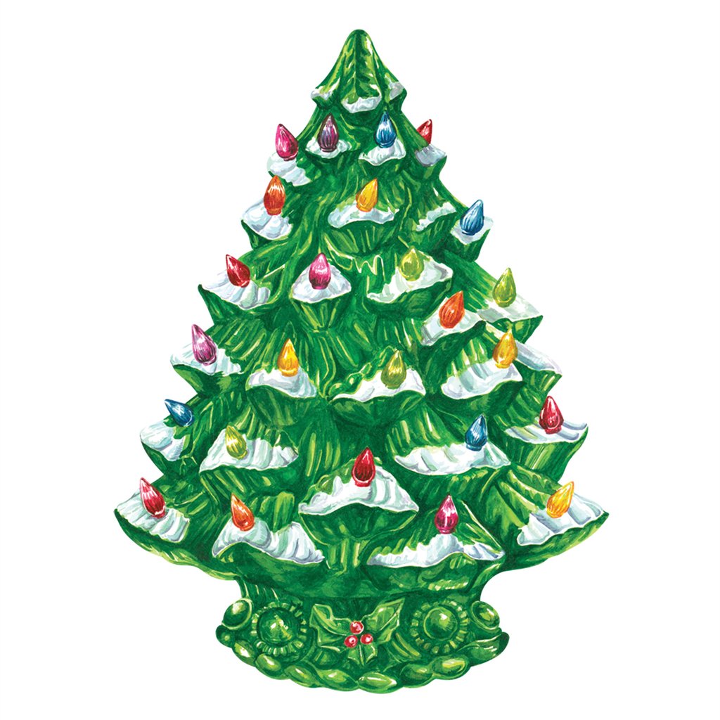 Die-Cut Vintage Christmas Tree Placemat