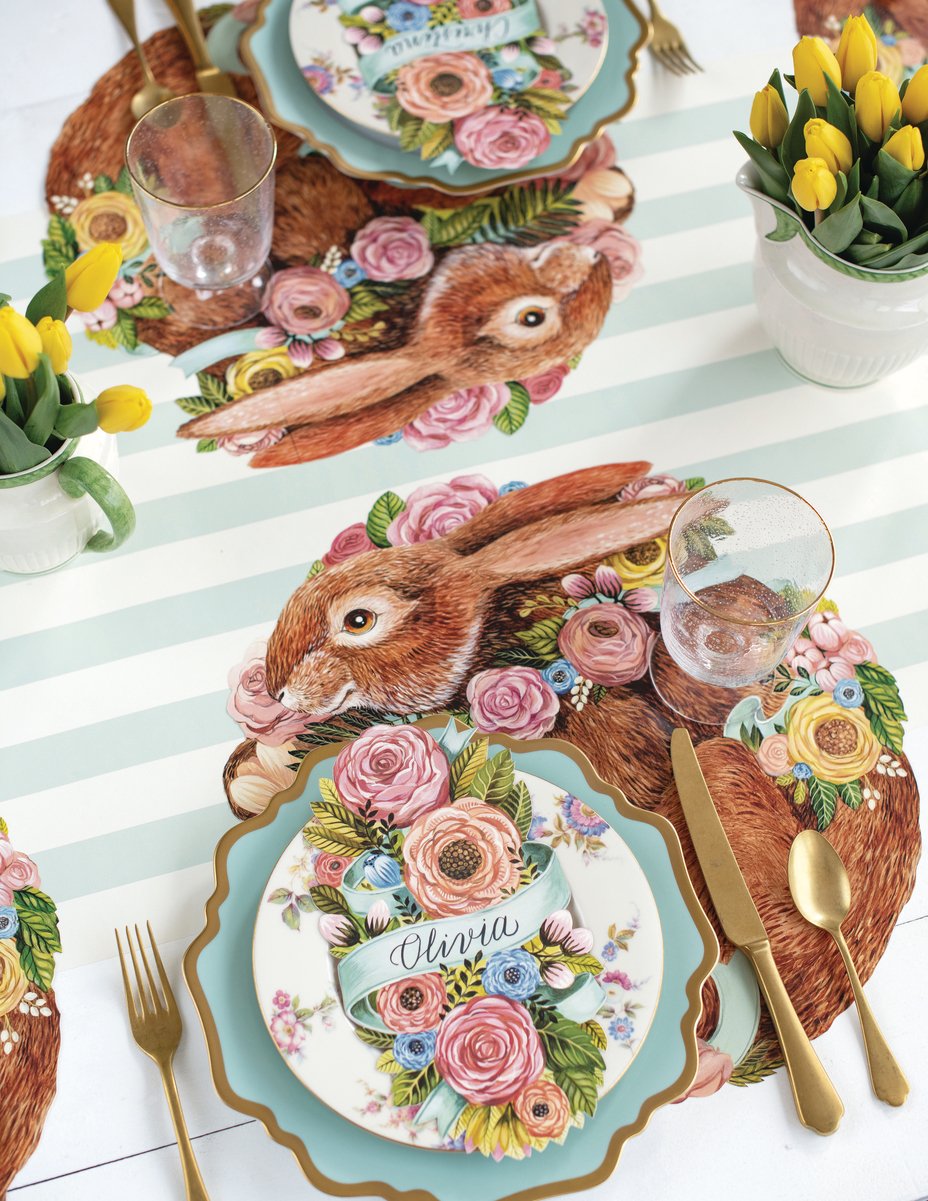 Die Cut Bunny Bouquet Placemat