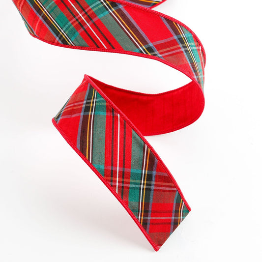 Traditional Plaid, Fused Red Back Ribbon