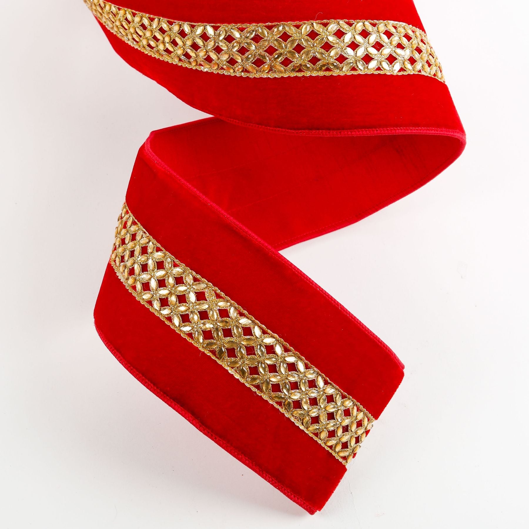 Red Velvet w/Gold Center Embellishment