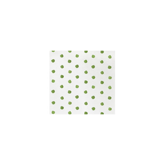 Papersoft Napkins Dot Green Cocktail Napkin - Pack 20