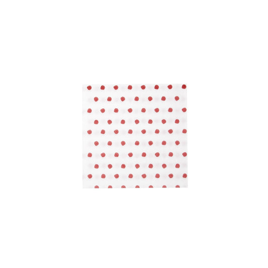 Papersoft Napkins Dot Red Cocktail Napkin - Pack 20