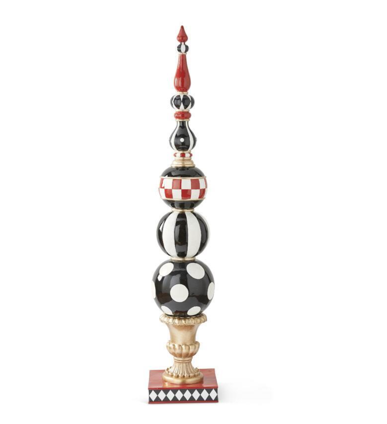 Black and Red Christmas Finial