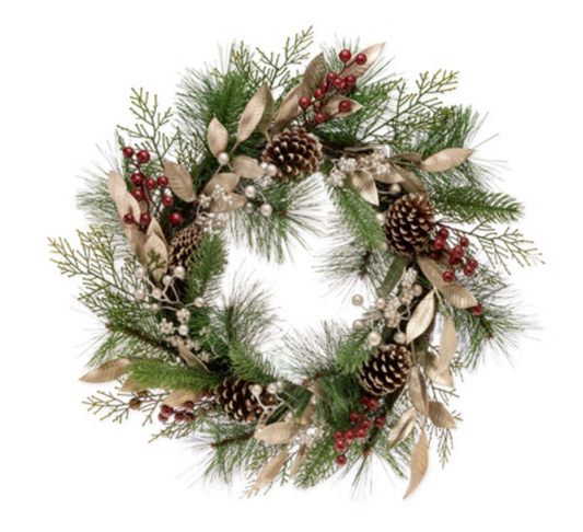 Pinecone Berries Laurel Wreath