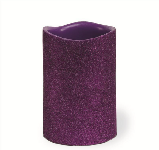 Purple Glitter LED Candle