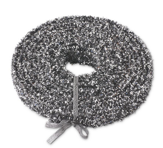 Silver & Black Tinsel Ribbon