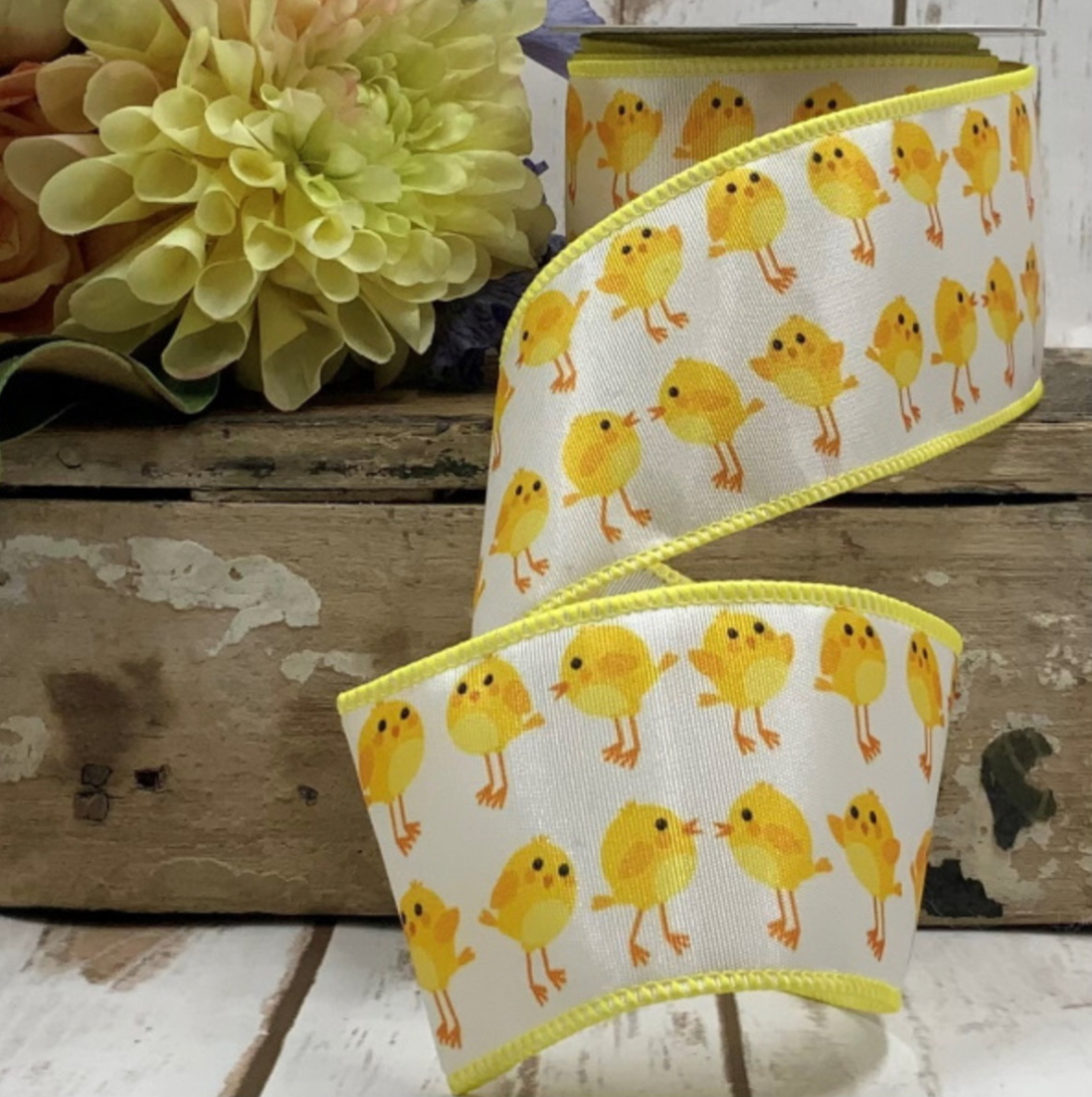 Grosgrain Yellow Easter Chicks Ribbon