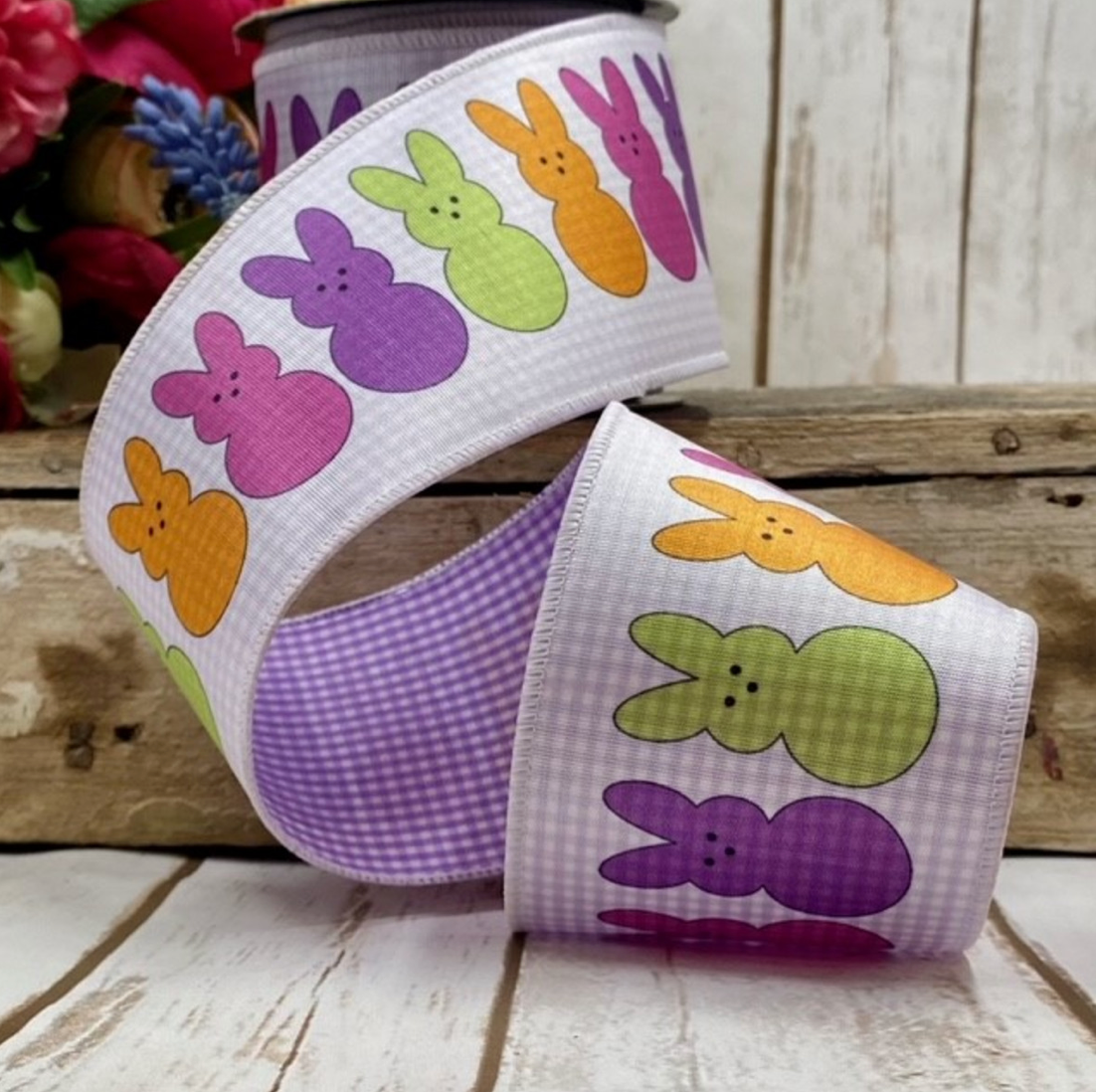 Grosgrain Marshmallow Bunnies Ribbon