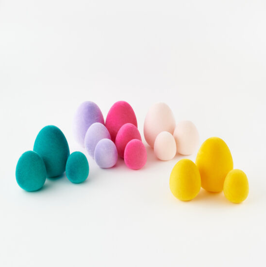 Flocked Eggs, Multiple Sizes & Colors