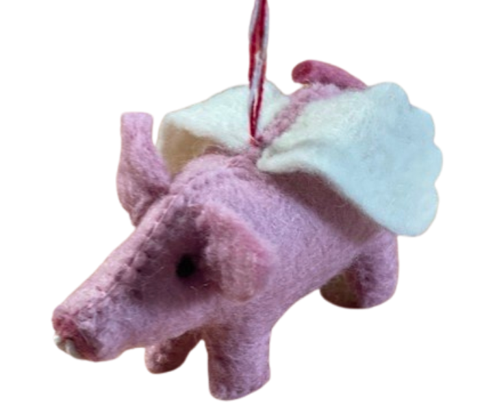 Flying Pig Felt Wool Ornament