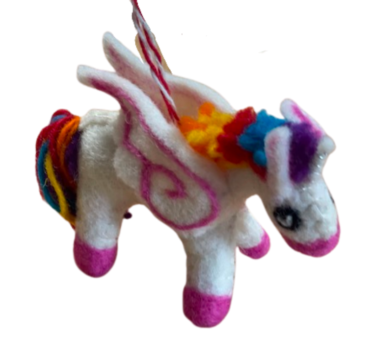 Unicorn Felt Wool Ornament