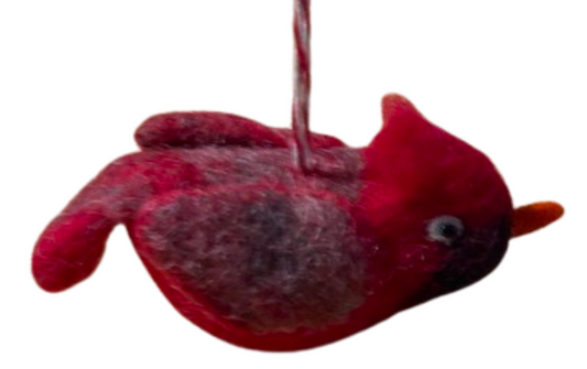 Red Cardinal Felt Wool Ornament