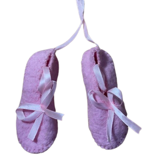 Pink Ballet Slippers Felt Wool Ornament