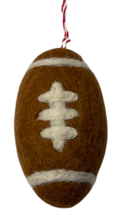 Brown Football Felt Wool Ornament