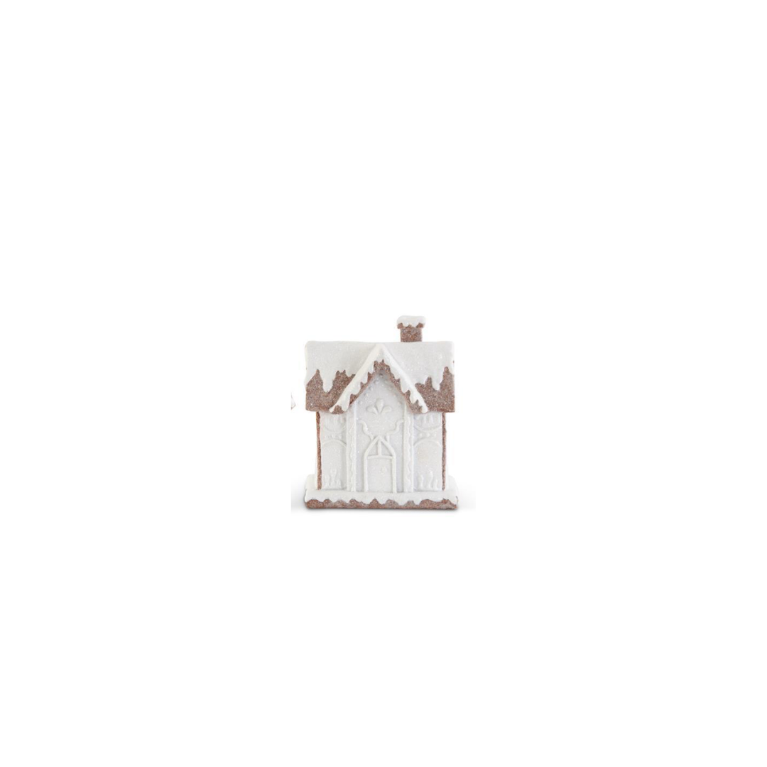 Glittered White Frosted Gingerbread Houses