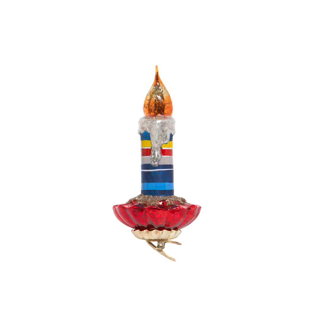 Retro Pattern Glass Clip-on Candle Ornament