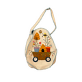White Bag with Hive & Flowers on Cart