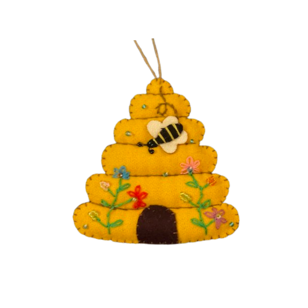 Yellow Beehive Ornament