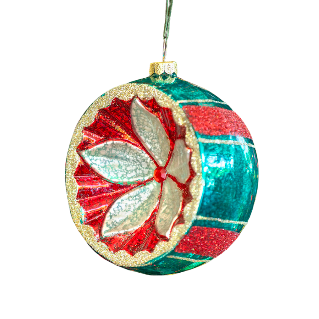 Vintage Pattern Reflector Ball Ornament