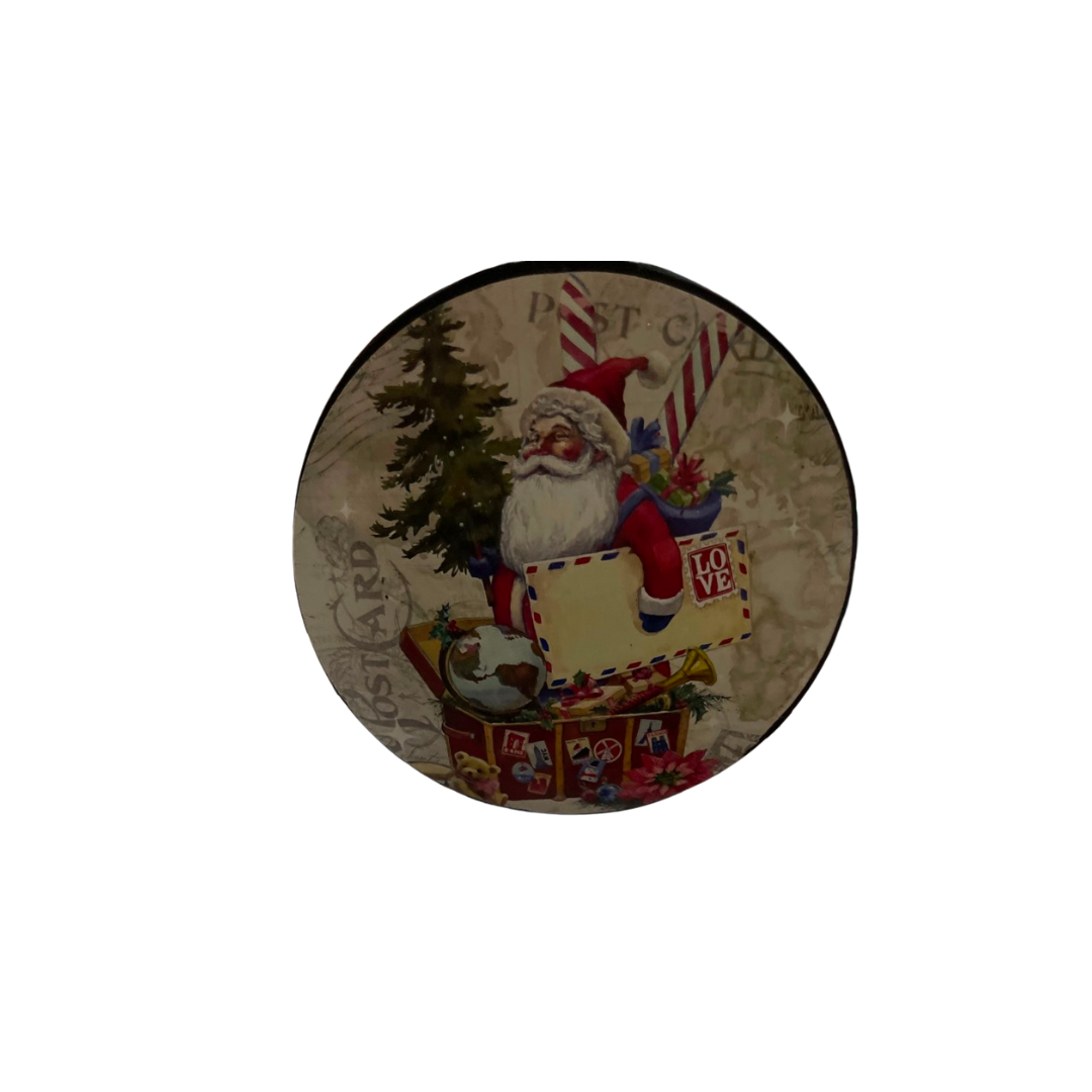 Post Card Santa Disc Ornament