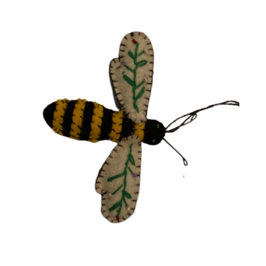 Flying Honey Bee with Flat Wing Ornament