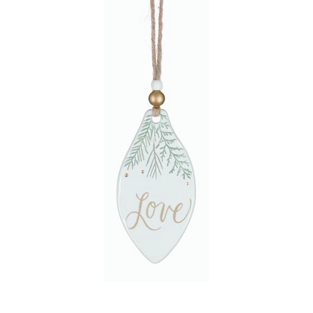 Green Sprigs Message Ornament
