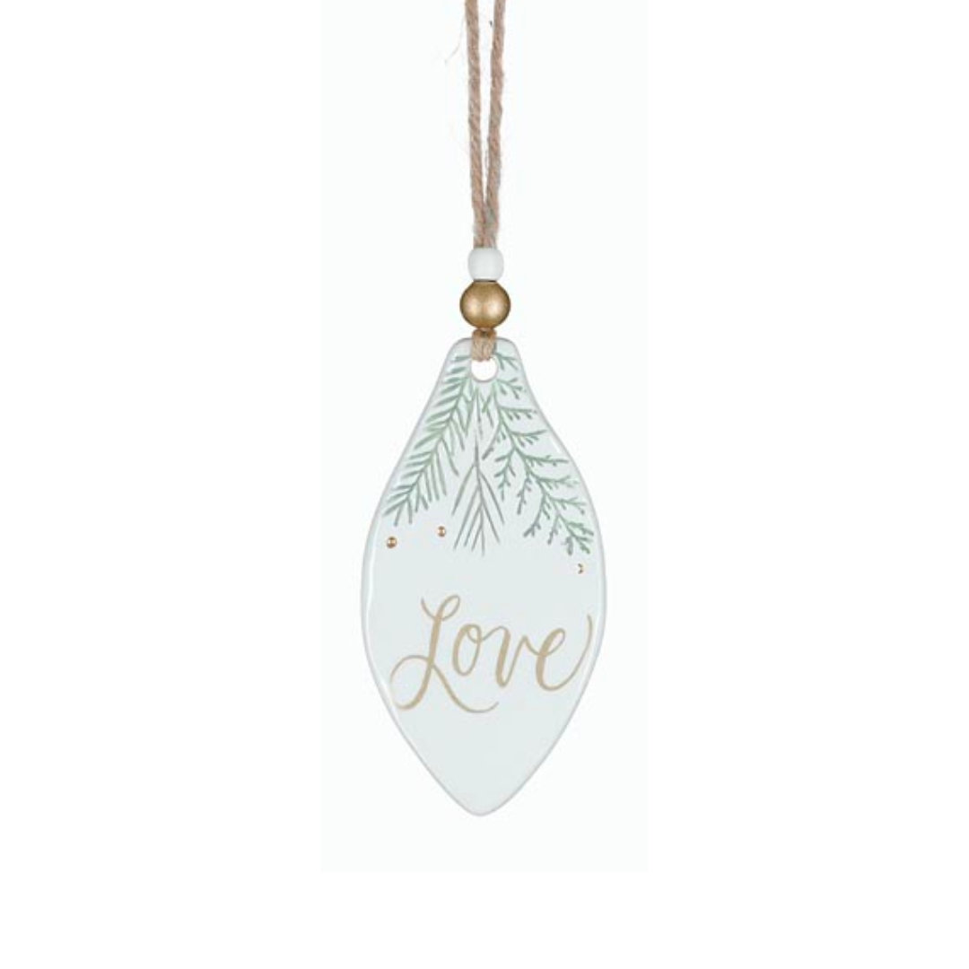 Green Sprigs Message Ornament