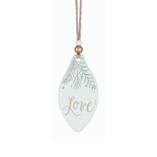 Green Sprigs Message Ornament