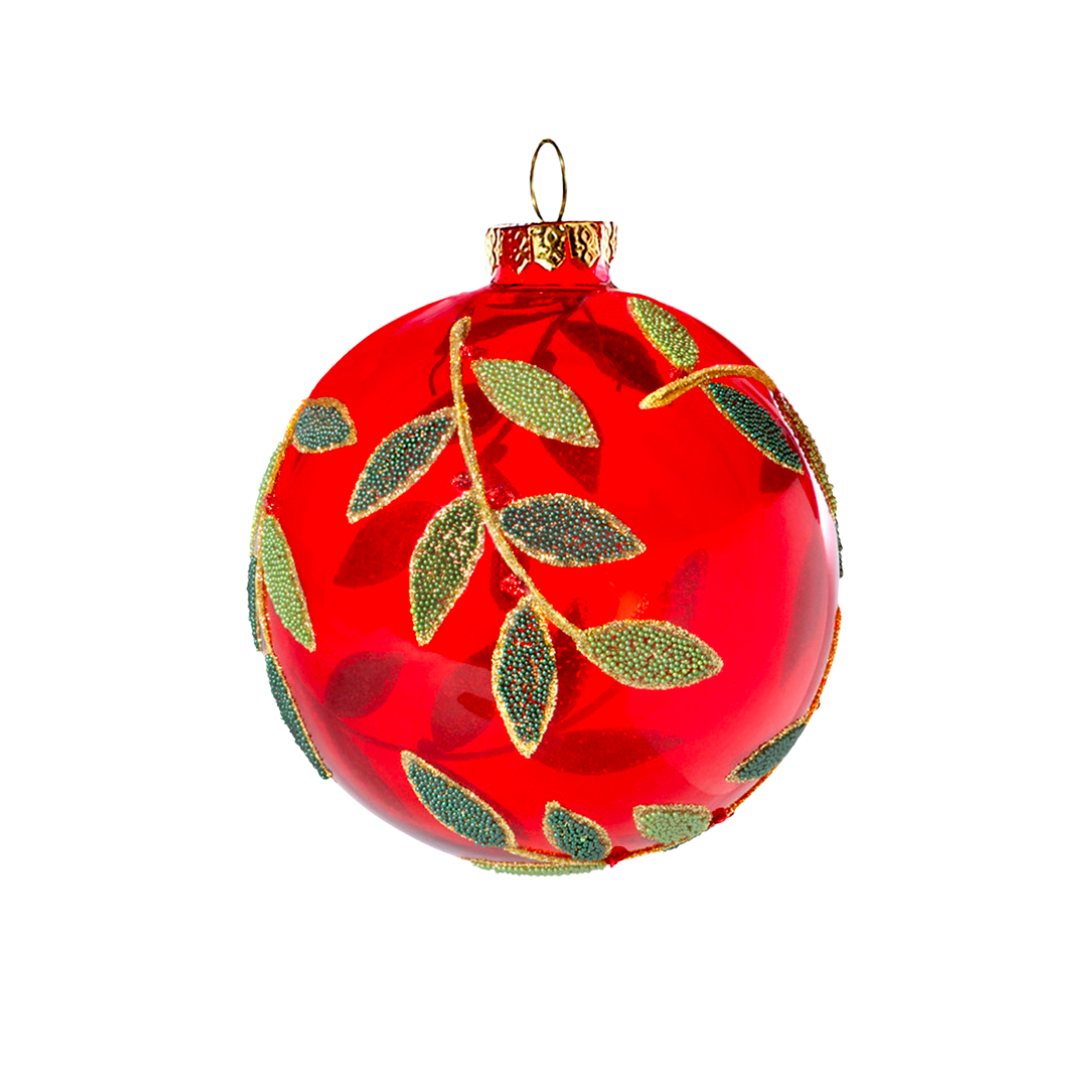 Beaded Leaf Pattern Ornament