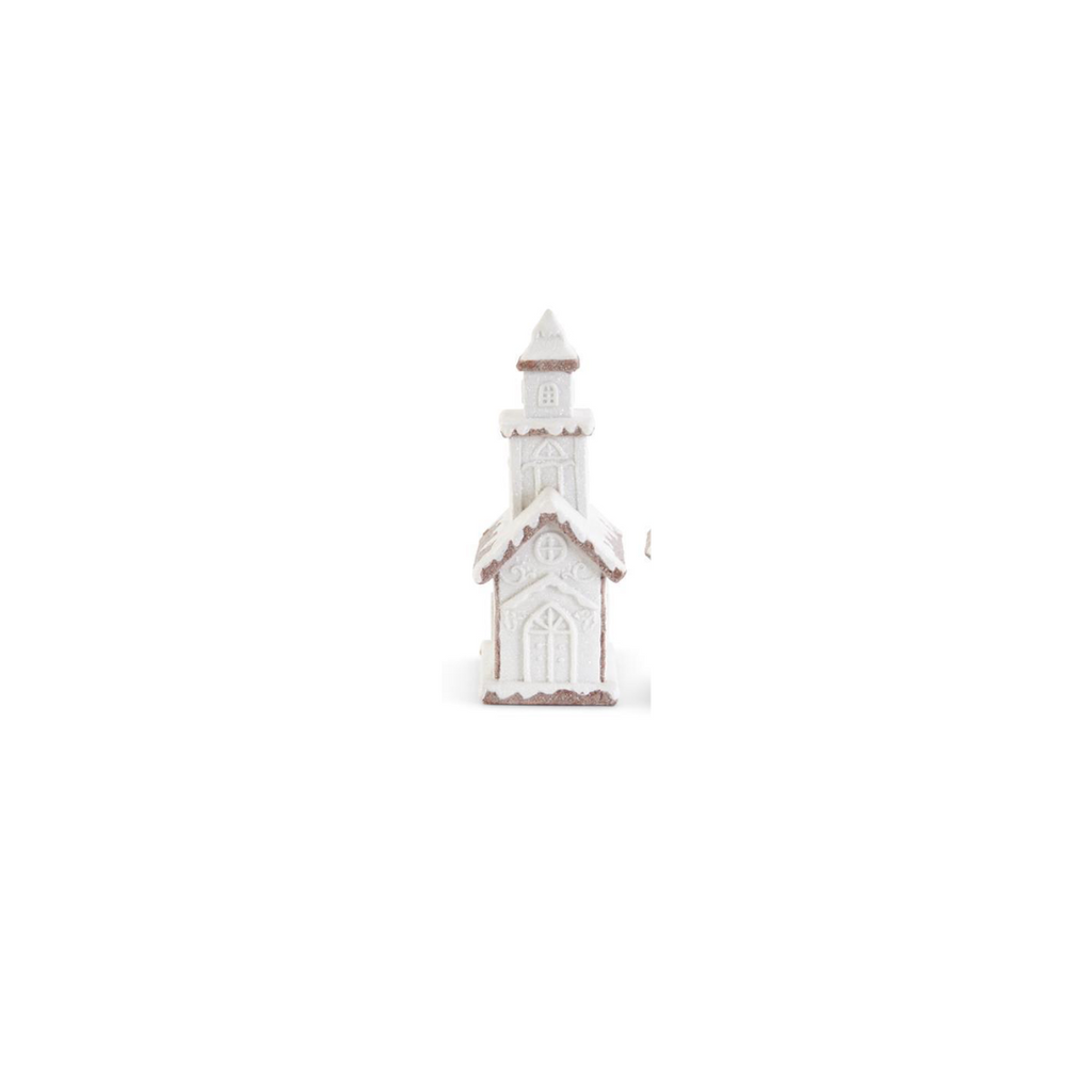Glittered White Frosted Gingerbread Houses